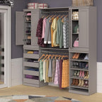 ClosetMaid Modular Storage 68.76-78.78-inch W 4-Drawer 19-Shelf Wood Closet System with Doors, Smoky Taupe - color: Smoky Taupe