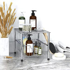 Simple Houseware Chrome Metal Stackable Storage Rack, 16.75 in L x 10.8 in W x 10.25 in H - color: Chrome