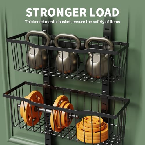Eastherry Over The Door Organizer，8-Tier Over The Door Pantry Organizer with Adjustable Baskets，Metal Hanging Pantry Organizers and Storage for Kitchen, Back of Door Seasoning Rack (Black) - color: Black