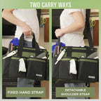 SCAVATA Compact Wearable Cleaning Caddy, Small Cleaning Caddy Supplies Organizer with Handle & Shoulder Straps for Housekeepers, Under Sink & Car Cleaning Tool Organizers Bag (Armygreen) - color: Armygreen