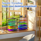 Simple Trending 2 Pack 8 Tier Letter Tray Paper - Mesh Desk File Organizer for Office School Desktop, Black - color: 2 Pack 8 Tier Black-Mesh Desk