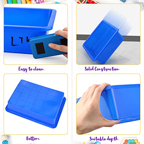 Hoteam 10 Pcs Flat Storage Organizer Tray Bin Paper Tray for Classroom Plastic Stackable File Organizer for School Office Teacher Book Organization(Multicolor,13.78 x 9.84 x 3.15 Inch) - color: Multicolor, size: 13.78 x 9.84 x 3.15 Inch