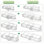 BLULEE Adjustable Clear Drawer Organizers, Expandable Bathroom Drawer Organizer Bins with Dividers, Versatile Makeup Organizer for Drawer, Plastic Desk Drawer Organizer (8 Pcs) - size: 8 PCS