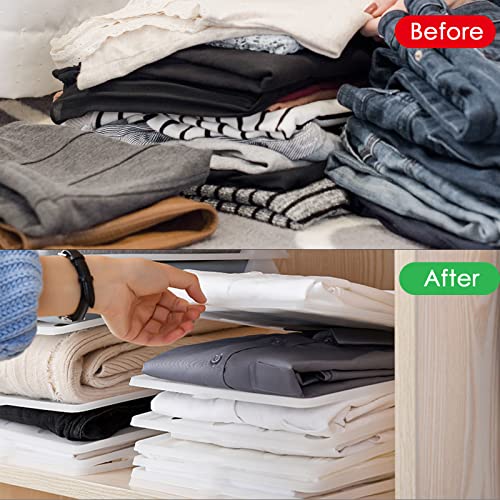 Adorila 10 Pack T Shirt Organizer Closet Organizer Clothing Trays, Folding Clothes Board Stackable, Shirt Receipt Board Organizer