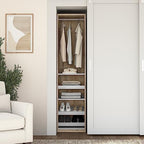 Bestar Cielo Closet Organizer, 20-inch Rustic Brown and White Wardrobe for Bedroom, Mudroom, Entryway, or Kitchen Pantry - color: Rustic Brown and White