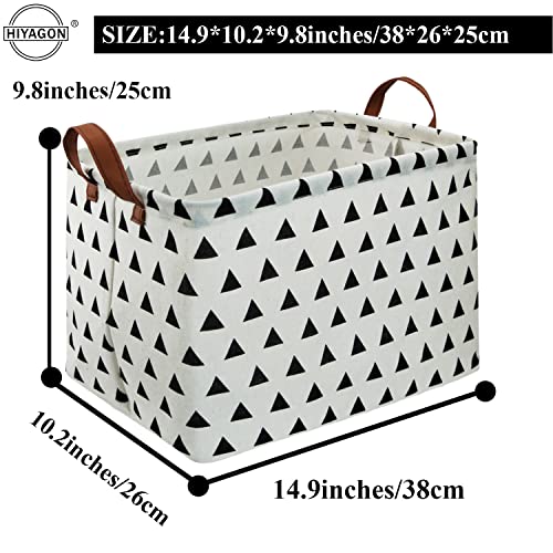 HIYAGON Rectangular Storage Box Basket for Baby, Kids or Pets - Fabric Collapsible Storage Bin for Organizing Toys,Nursery Basket,Clothing,Books, Gift Baskets (triangle) - color: triangle