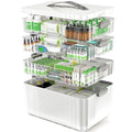 ARSTPEOE 4-Tier Medicine Organizer - Portable Medicine Cabinet with Plastic Handle, Multipurpose Medical Box, Empty First Aid Kit for Home - size: Extra Large 4 Tier