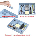 Simple Houseware Drawer Organizer Tray with 9 Adjustable Compartments, Blue - color: Blue, size: 1 Pack