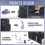 SCAVATA Wearable Cleaning Caddy Bag, Cleaning Caddy Supplies Organizer with Handle & Shoulder Straps for Housekeepers, Under Sink & Car Cleaning Tool Organizers with 4 Foldable Divider Navy (DarkBlue) - color: DarkBlue