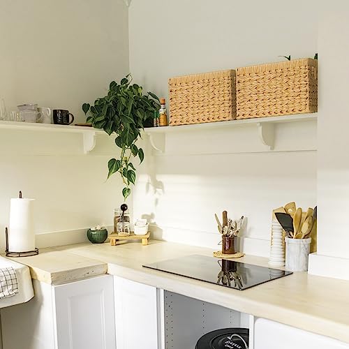 GRANNY SAYS Wicker Storage Baskets, Woven Baskets for Shelves, Waterproof Baskets for Organizing, Wicker Baskets with Handles, 2-Pack - color: Natural, size: 13"L x 8 ¼"W x 7"H