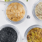 ENLOY 4-Piece Stainless Steel Airtight Food Storage Canister Set with Clear Lid, Containers Sets for Kitchen Counter for Sugar, Flour, Tea, Candy, Cookie, Spice, 28/32/38/65 oz - size: Small