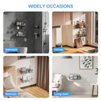 5 Pack Adhesive Shower Caddy, No Drilling Shower Shelves, Rustproof Stainless Steel Bath Shower Organizers, Large Capacity Shower Rack for Bathroom Storage & Home