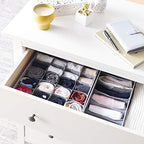 Amazon Basics Underwear Drawer Organizer Dividers for Closet Organization and Storage, Fits Perfectly in Dresser, 2-Pack, Gray | Pack of 2 - size: Pack of 2