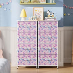 WLIVE Dresser with 4 Drawers, Storage Tower, Organizer Unit, Fabric Dresser for Bedroom, Hallway, Entryway, Closets, Sturdy Steel Frame, Wood Top, Easy Pull Handle, Tie-dye Print (Pink, Purple, Blue) - color: Tie-dye Purple Print