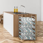 Stackable Can Organizer for Pantry Organizers and Storage 2 Pack Adjustable Can Holders for Pantry Holds Up to 72 Cans with Metal Rack Dispenser for Kitchen Canned Foods and Drinks, 3 Tier, Silver