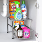 Simple Houseware Chrome Metal Stackable Storage Rack, 16.75 in L x 10.8 in W x 10.25 in H - color: Chrome