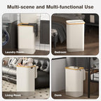 100L Laundry Hamper with Lid, Large Laundry Basket with Bamboo Handles, Clothes Hampers for Laundry with Removable Bag, Dirty Clothes Hampers for Bedroom Aesthetic, Beige - color: Beige