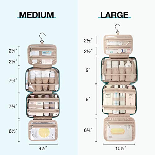 BAGSMART Toiletry Bag Hanging Travel Makeup Organizer with TSA Approved Transparent Cosmetic Bag Makeup Bag for Full Sized Toiletries, Medium-Blue - color: Blue, size: Standard