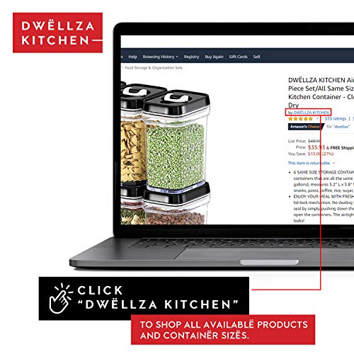 DWËLLZA KITCHEN Pasta Storage Containers for Pantry Airtight - 2 Pc Spaghetti Container Storage - Ideal for Spaghetti & Noodles, Kitchen Pantry Organization and Storage - Keeps Food Fresh & Dry - color: 04 - 1.8 Liters (Set of 2)