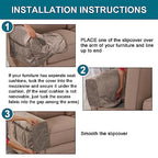 Velvet Quilted Armrest Covers - Water-Resistant Sofa Arm Protectors Set of 2 with Side Pocket Organizer, Non-Slip Furniture Covers for Chairs & Couches (Taupe) - color: Taupe