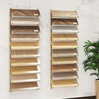 Wall Mounted Floor Tile Storage Rack, 10-Layer Porcelain Sample Display Stand, 55.1in/140cm High Multi Row Ceramic Stone Show Shelf, Card Slot Depth 8.1in/20.5cm (Gold) - color: Gold