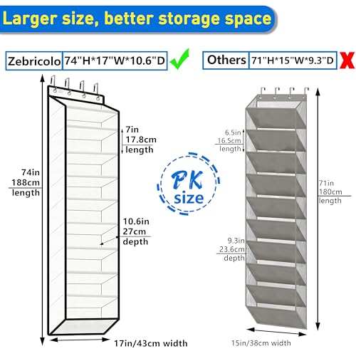 Over The Door Shoe Organizer, 70 Pounds Large Capacity, white shoe rack，20-30-Pair shoe organizer, Heavy Duty-Extra Deep Pockets ,Anti-Scratch Hooks & FSC-Certified Bamboo ,for Men’s Size 13 shoe - color: White-10 Tie