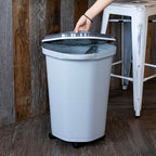 IRIS USA Pet Food Storage Container 25 lbs, Premium 60% Improved Airtight Seal with Air Valve, 2 Cup Scoop, Removable Wheels, Easy to Open - Made in the USA, Gray - color: Gray/Dark Gray, size: 25 lbs