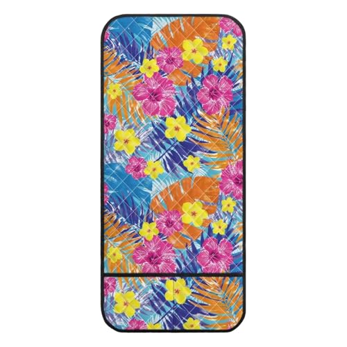Colorful Tropical Hibiscus Print Sofa Armrest Cover Washable Armchair Slipcovers with Side Storage Pocket Couch Arm Protector Non-Slip Chair Arm Covers - color: Colorful Tropical Hibiscus