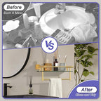 Bathroom Glass Shelf Brushed Gold Finish with Towel Rack, SUS304 Stainless Steel, 16-inch Tempered Glass Shelves for Wall - color: Brushed Gold, size: 16-inch with Railing