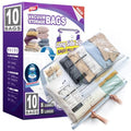 TAILI 10 Pack Vacuum Storage Bags, LONG SIDE ZIP (5 Large+5 Jumbo), Multi-Size Vacuum Seal Bags for Clothing, Storage Bulky Beddings, Comforters and Clothes, Space Saver for Closet Organization - size: 10 Combo
