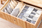 Underwear Drawer Organizer Set – Beige Collapsible Storage Boxes with 16 Compartments for Bras, Socks, and Ties – Made of Oxford Fabric with Sturdy Plastic Frame