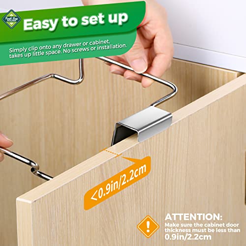 HNYYZL Trash Bag Holder,2 Pack Trash Bag Holder for Cabinet Door and Cupboards,Stainless Steel,Plastic Bag Holder Under Sink,Use for Kitchen,Bathroom,Camper,Rv - color: Silver
