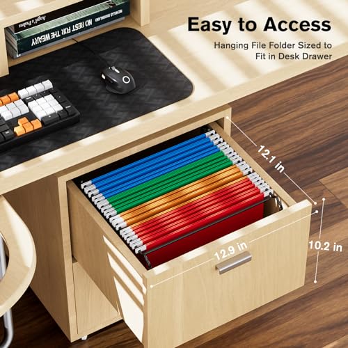 MaxGear Hanging File Organizer Box, Letter Size Hanging Folder Organizer with Smooth Rails, Metal Filing Box for Hanging File Folders, Mesh File Storage Box for Desk, Office, School, Home, Black