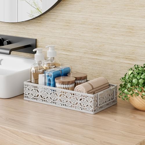 Toilet Tank Topper Paper Basket - White Bathroom Basket Decor Box with Magnetic Paper Towel Holder for Organizing - color: White