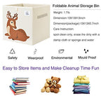 CLCROBD Foldable Animal Cube Storage Bins Fabric Toy Box/Chest/Organizer for Toddler/Kids Nursery, Playroom, 13 inch (Deer) - color: Deer