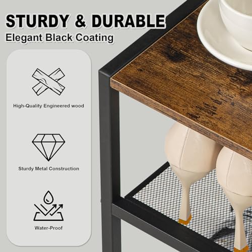 Narrow Shoe Rack for Front Door Entrance, Entryway, and Closet Shoe Organizer with 4 Sturdy Metal Mesh Shelves and Wooden Top, Holds 10 Pairs, Ideal for Storage or Display - size: 17"D x 10.24"W x 30.7"H