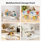 LAREKUN4pack 2-Tier Organizer & Storage Unit Stackable Bathroom Cabinet Organizer Pull-Out Kitchen Pantry Organizer & Storage System Suitable for Countertops, Pantries, Kitchens, Bathrooms - style: 4pack