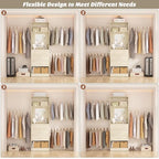 Unikito 8FT Closet System, Customizable 96” Closet Storage Organizer with 25” Tower and 3 Extendable Hanging Rods (Can Be Cut to Fit), Heavy Duty Clothing Racks with 4 Drawers and Shelves, White Oak - color: White Oak