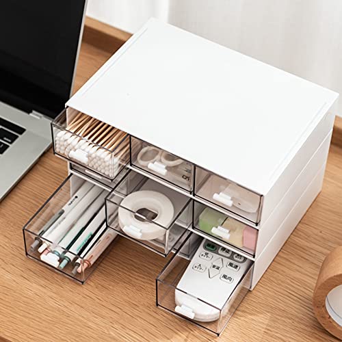 Desk Organizer-Stackable Storage Drawers, Desk Drawer Organizer Perfect For Collection Small Item/Cosmetic Office Supplies - 2 drawers (White) - size: 9*6.5*2inch - 2 Compartment