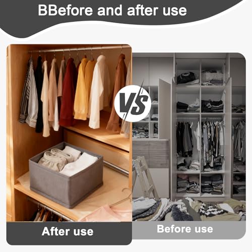 1 Pcs Drawer Organizer Storage Box for Underwear Socks Closet Divider for Wardrobe Dresser Vanity Space Saving Use(Grey) - color: Grey, size: Small