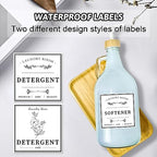 2 Pcs Glass Laundry Detergent Dispenser Bottle, Liquid Laundry Soap Dispenser for Laundry Room, 64oz Detergent Bleach Softener Dispenser for Farmhouse Decor, Includes Bamboo Pumps Tray Funnel Labels
