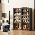 Vipbox Black Shoe Rack Organizer Cabinet for Closet Entryway,Clear Shoe Storage Boxes Stackable Sneaker Storage with Door Easy Assembly Shoe Cabinet with Lids Large 5 Tiers 20 Pairs - size: 5 Tiers 20 Pairs