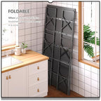 4NM Extra Wide 6 Tiers No Assembly Book Shelves, 61.8" H Folding Bookshelf Bookcase Open Industrial Foldable Shelves for Bedroom, Living Room, Home Office - All Black - color: All Black, size: Wide XX 6-Tier