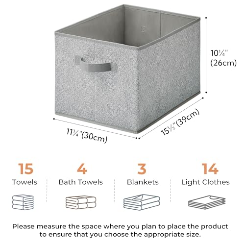 GRANNY SAYS Closet Storage Bins, Storage Baskets for Organizing, Fabric Storage Bins with Handles, Clothing Storage Containers for Organization Wardrobe, Gray, Large, 3-Pack - color: Ash Gray, size: Large