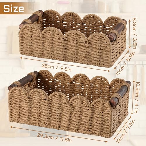 Storage Basket Wicker Baskets for Organizing Toilet Paper Storage Basket for Toilet Tank Top,Cream - color: Cream