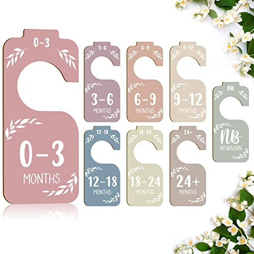 Wooden Baby Closet Dividers for Baby Clothes Organizer,Colorful Baby Closet Organizer For Nursery Decor,Baby Clothes Dividers For Closet Size Hangers for New Mom Dad Parents - color: Colorful