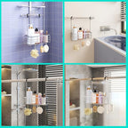 HapiRm Hanging Shower Caddy Organizer - No Drilling Shower Organizer with Hooks, Rustproof & Waterproof 304 Stainless Steel Bathroom Shelves - Silver (1 Basket) - color: Silver- 1 Basket
