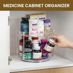 2 Set 2 Tier Non-Skid Acrylic Lazy Susan Turntable Organizer - Rotating Spice Rack - Spinning Organization for Kitchen, Pantry, Countertop, Closet, Bathroom, Vanity, Medicine Cabinet Organizing,9.25'' - size: 9.25in-2 Set
