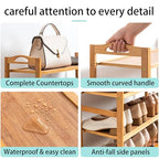 4-Tier Shoe Rack Bamboo Shoe Organizer Free Standing Shoe Storage for Entryway, Closet, Hallway, Bathroom and Living Room, Natural - size: 4 TIER