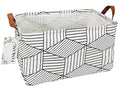 FANKANG Storage Basket,Nursery Hamper Canvas Laundry Basket Foldable with Waterproof PE Coating Storage, Office, Bedroom, Clothes,Toys (L, REC-Diamond) - color: REC-Diamond